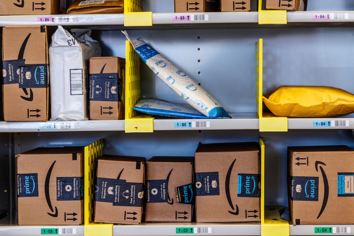 Lafayette - Circa February 2018: Amazon Store at Purdue. A brick-and-mortar store customers can receive products from Amazon.com III